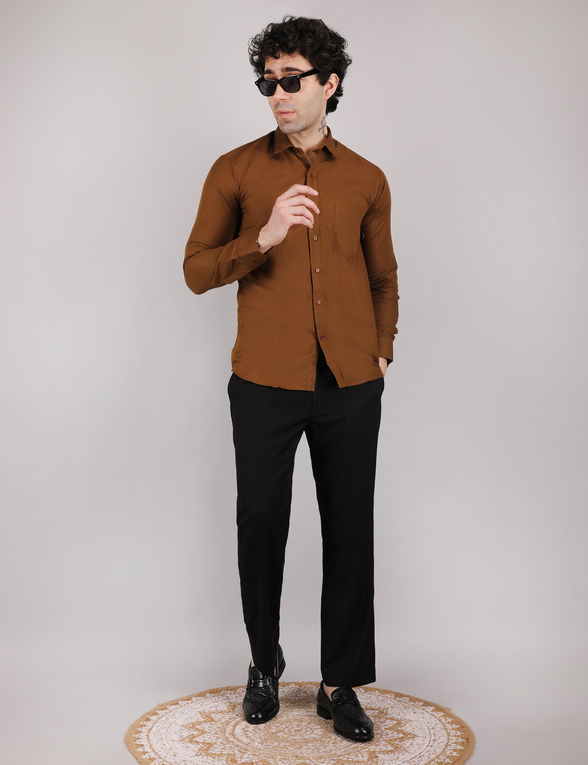 Mens Solid Linen Shirt | Lightweight Breathable Full Sleeve Shirt for Office Casual and Summer Wear