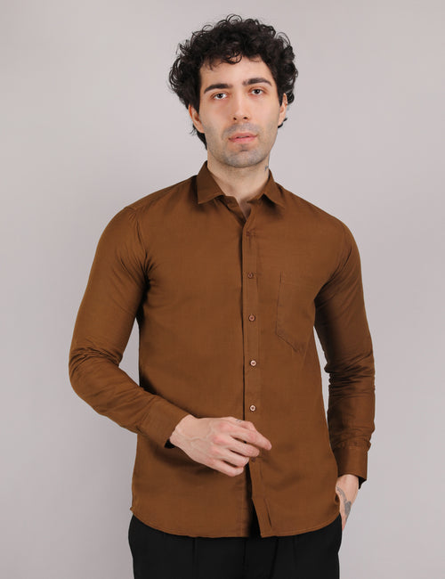 Mens Solid Linen Shirt | Lightweight Breathable Full Sleeve Shirt for Office Casual and Summer Wear