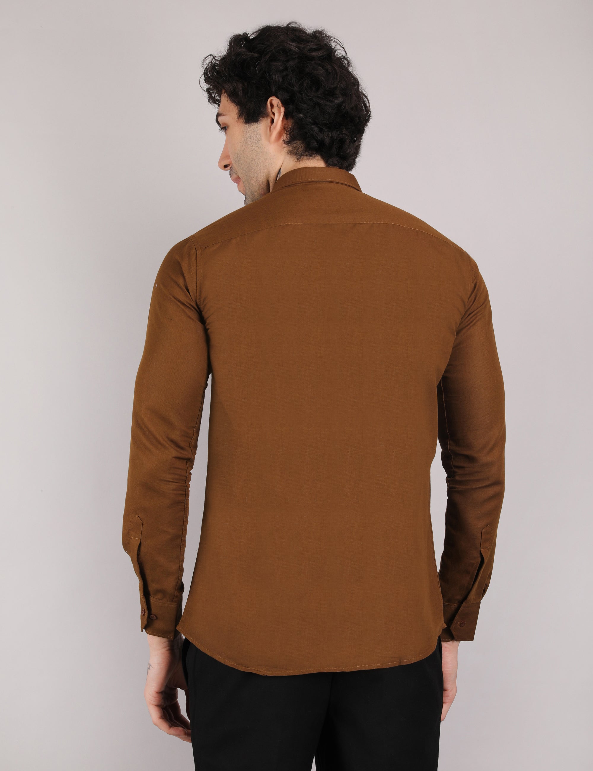 Mens Solid Linen Shirt | Lightweight Breathable Full Sleeve Shirt for Office Casual and Summer Wear